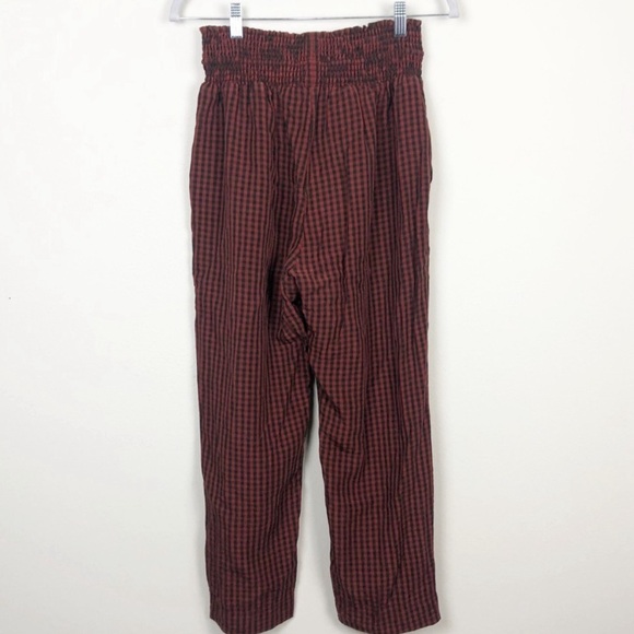 Nanushka Gingham Plaid Check Smocked Elastic Waist Pants - Picture 2 of 3